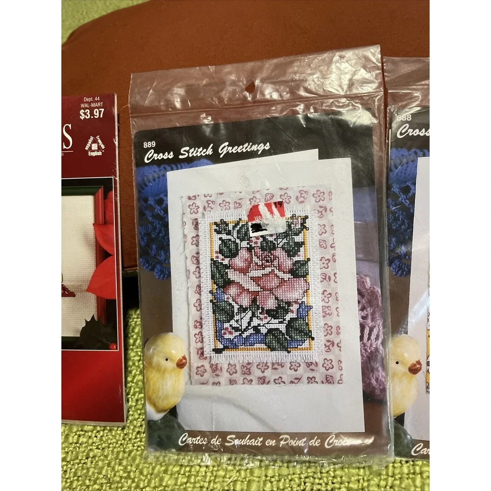 Counted‎ cross stitch kits , lot of 3, Spring, Christmas , Pansy , Floral